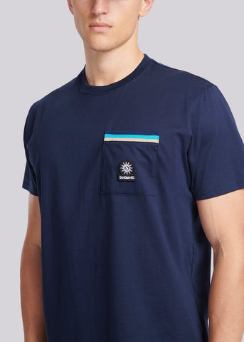 Sandbanks Mercerised Pocket T-Shirt - Navy