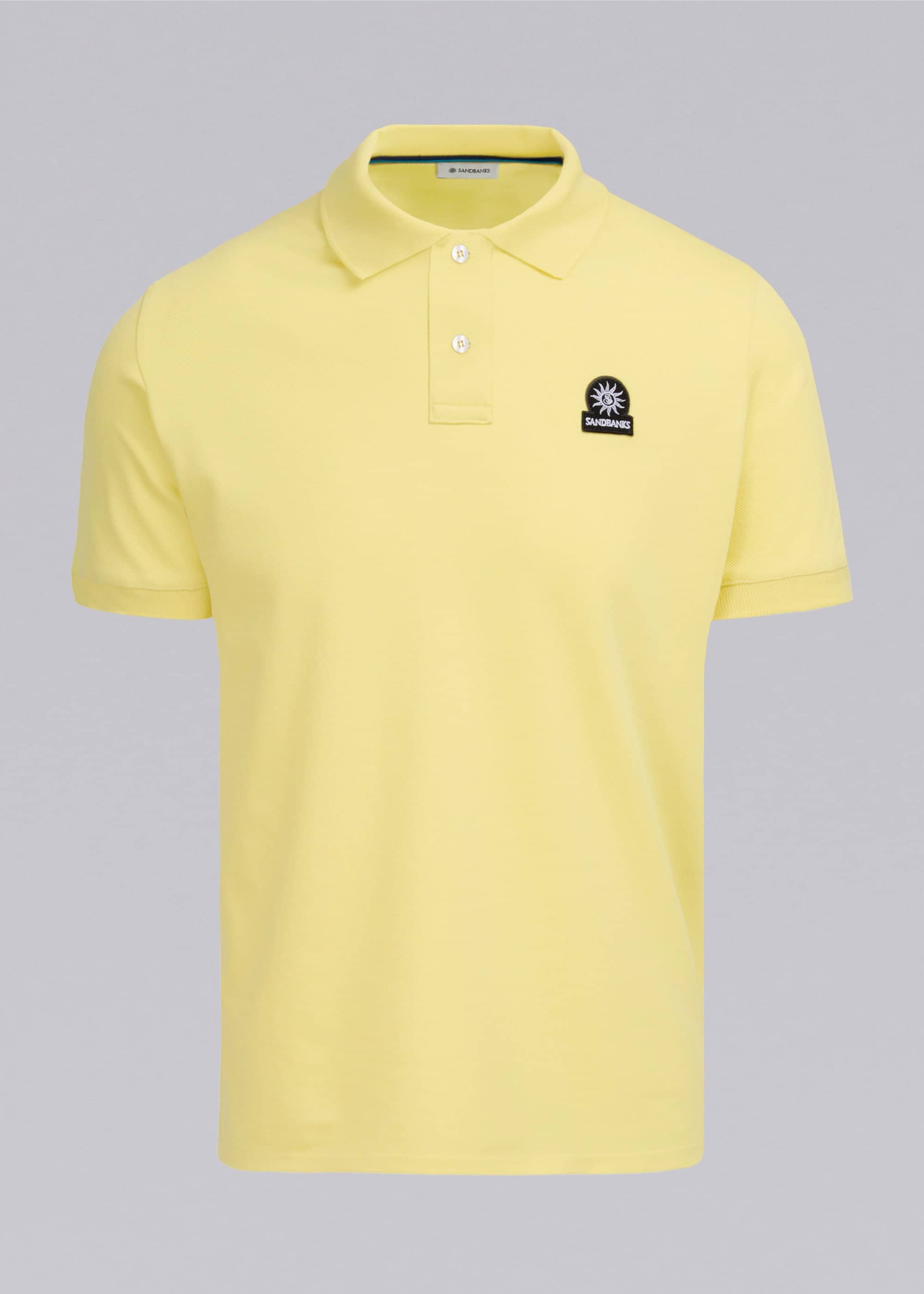 Sandbanks Badge Logo Pique Polo Shirt - Light Yellow - Sandbanks
