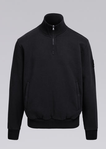 Sandbanks Badge Logo Quarter Zip Sweatshirt - Black