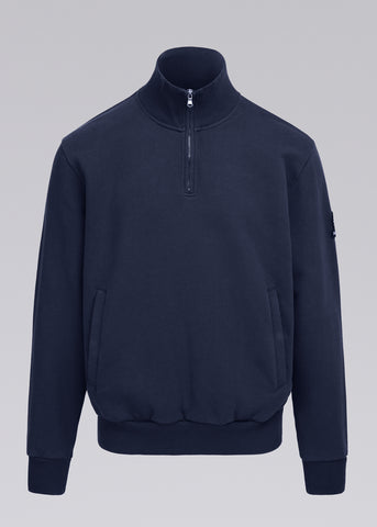 Sandbanks Badge Logo Quarter Zip Sweatshirt - Navy