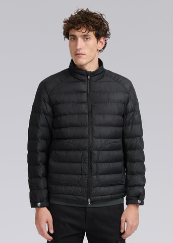 Sandbanks Racer Biker Micro Puffer Jacket - Black