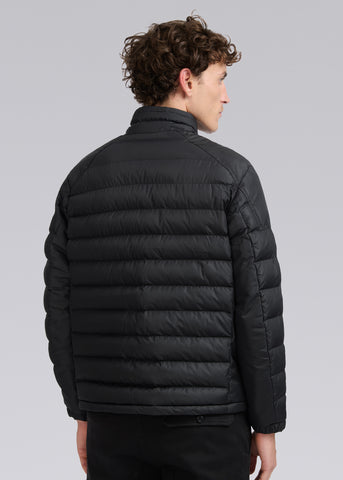 Sandbanks Racer Biker Micro Puffer Jacket - Black