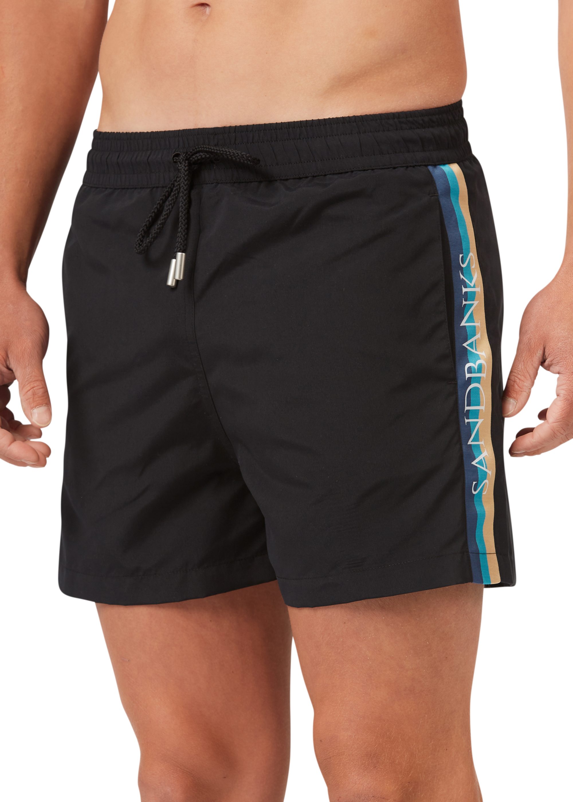 Sandbanks Retro Swim Shorts - Black - Sandbanks