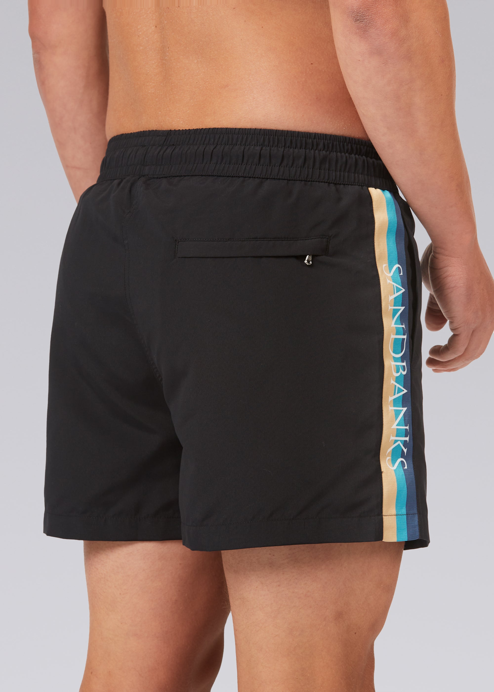 Sandbanks Retro Swim Shorts - Black - Sandbanks