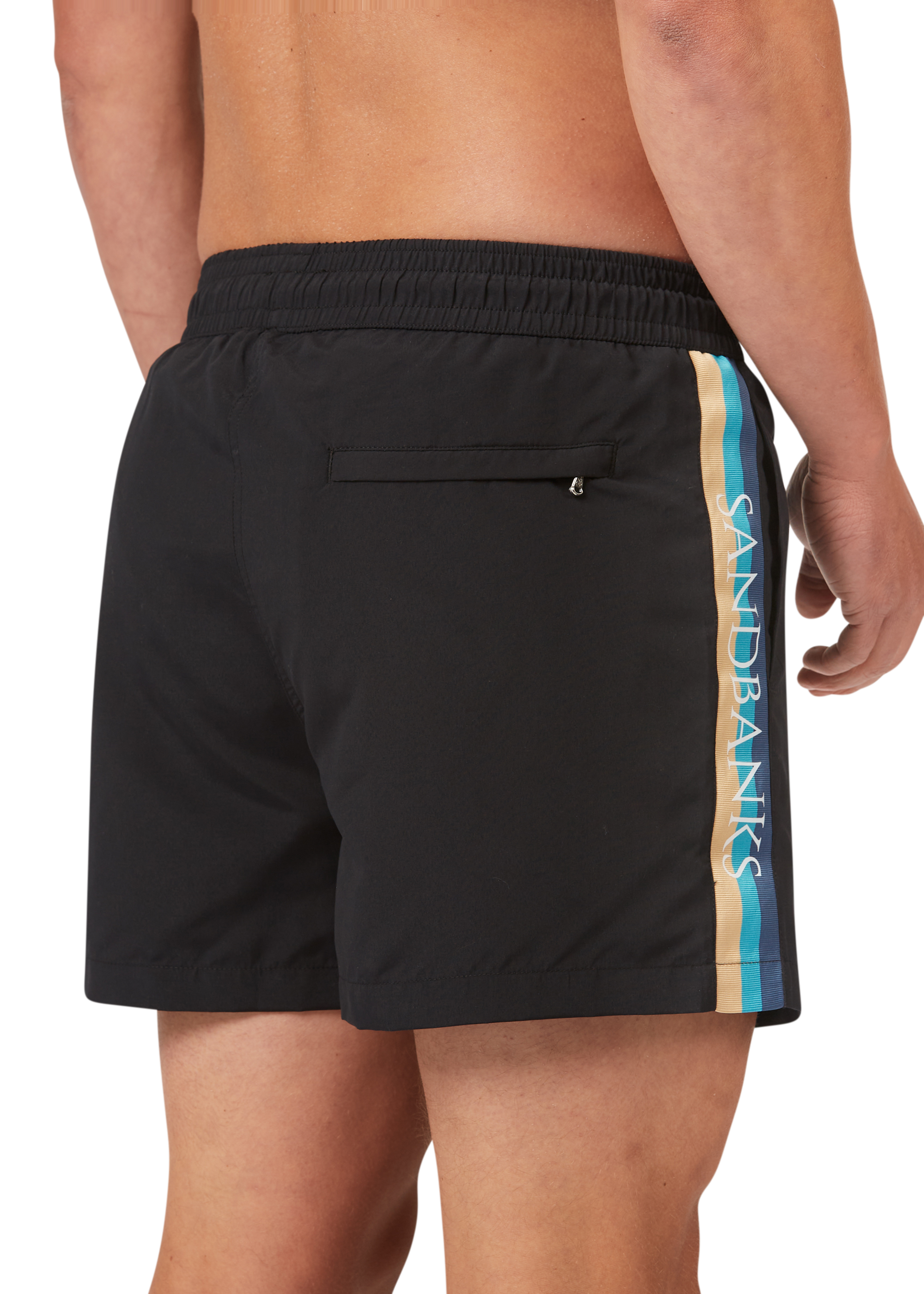 Sandbanks Retro Swim Shorts - Black - Sandbanks