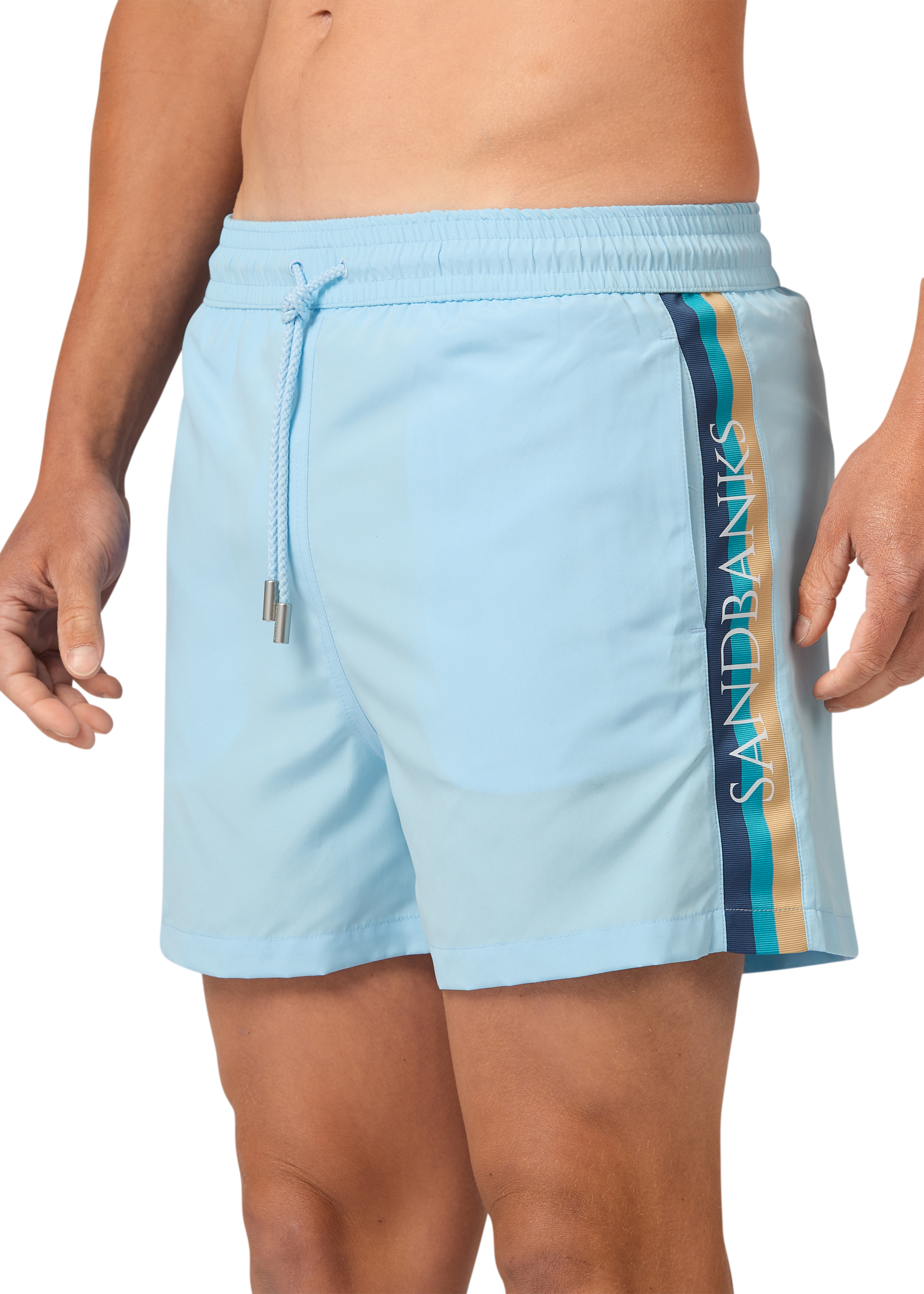 Sandbanks Retro Swim Shorts - Crystal Blue - Sandbanks