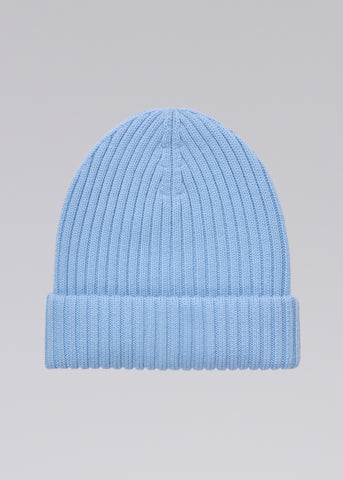 Sandbanks Badge Logo Merino Wool Beanie - Crystal Blue