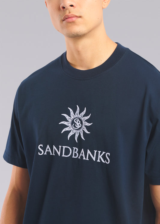 Sandbanks Rope Embroidery T-Shirt - Navy