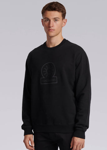 Sandbanks Raised Rubber Logo Sweatshirt - Black