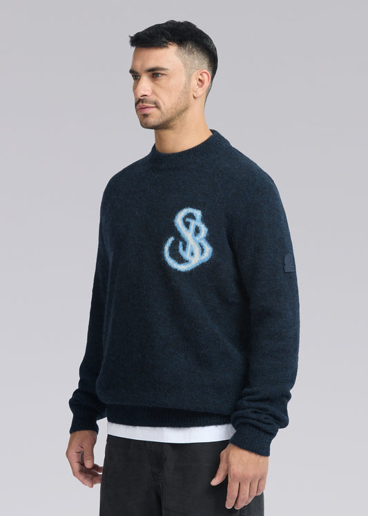 Sandbanks SB Intarsia Alpaca-Blend Jumper - Navy