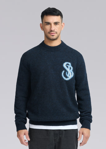 Sandbanks SB Intarsia Alpaca-Blend Jumper - Navy