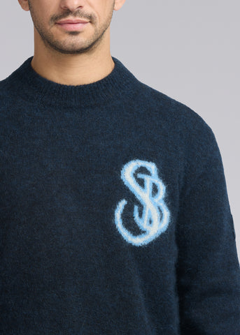 Sandbanks SB Intarsia Alpaca-Blend Jumper - Navy