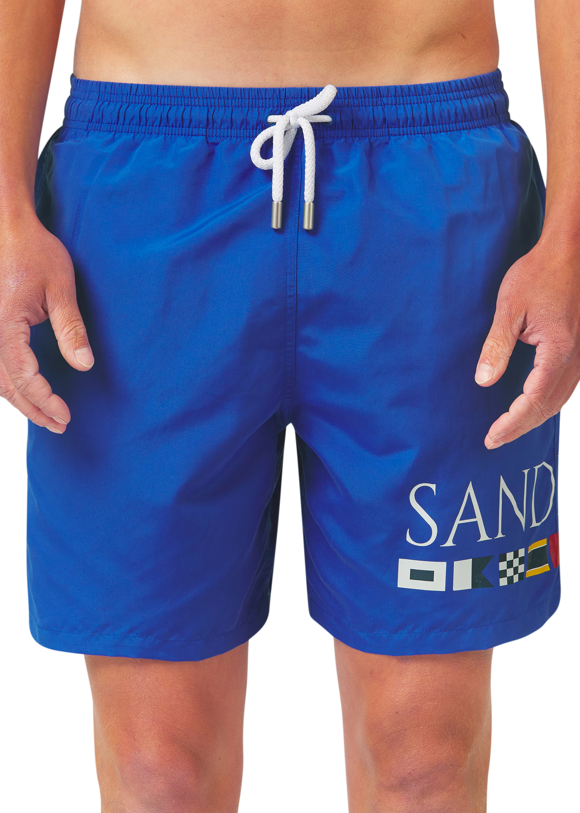 Sandbanks Signal Flag Swim Shorts - Nautical Blue