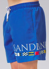 Sandbanks Signal Flag Swim Shorts - Nautical Blue