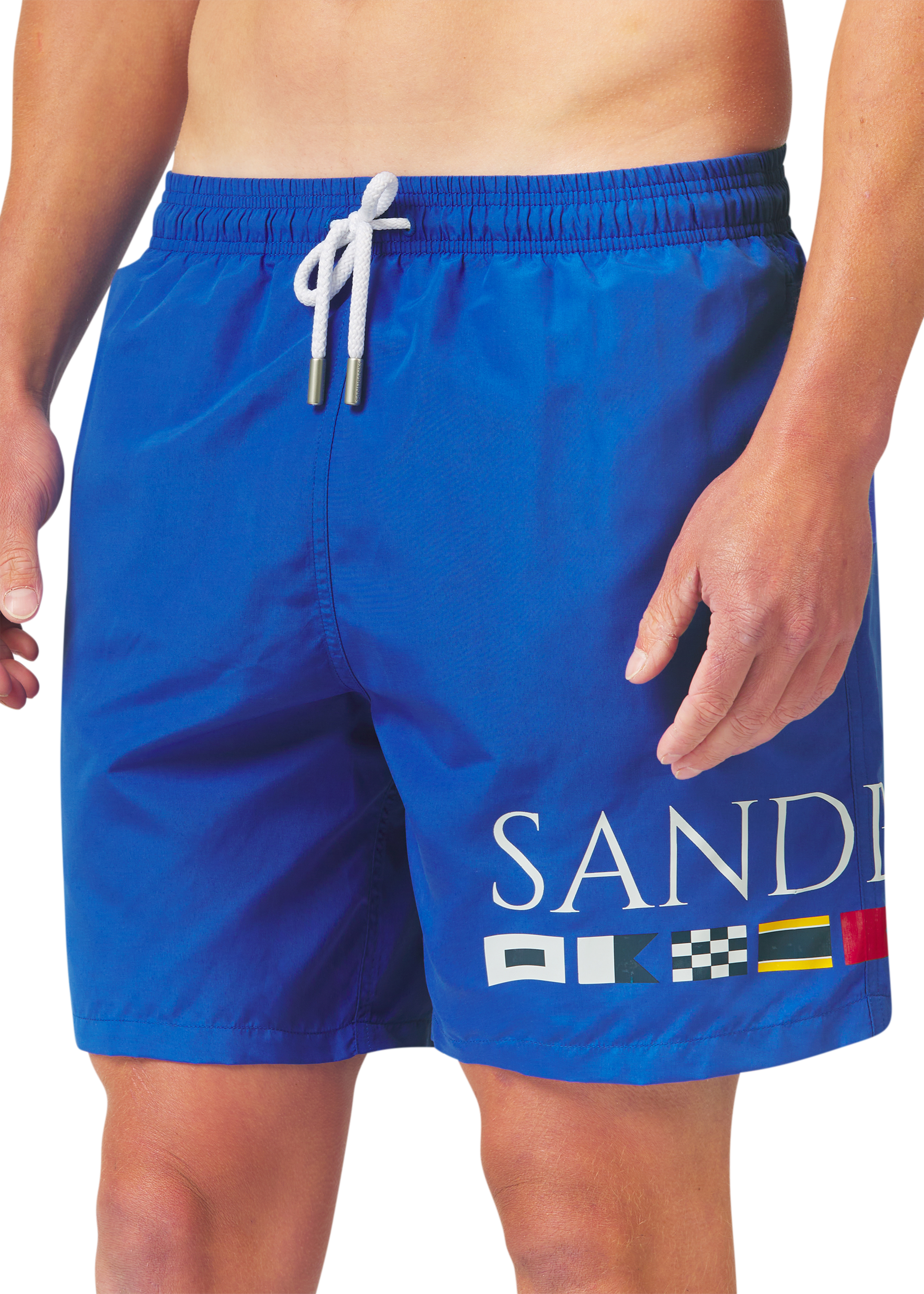Sandbanks Signal Flag Swim Shorts - Nautical Blue
