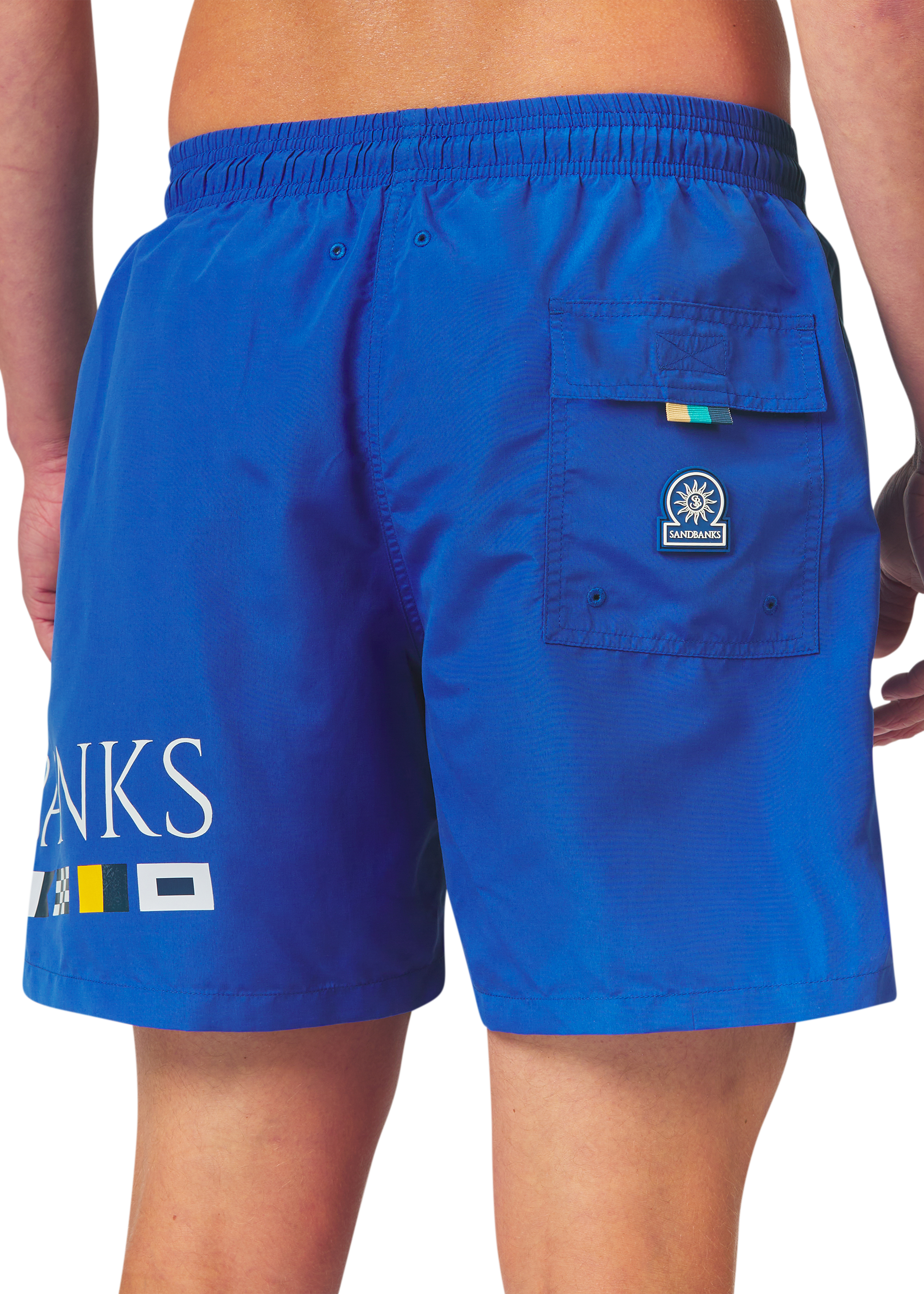 Sandbanks Signal Flag Swim Shorts - Nautical Blue