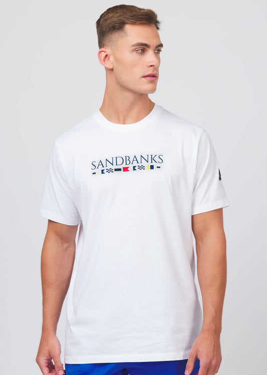 Sandbanks Signal Print T-Shirt - White - Sandbanks