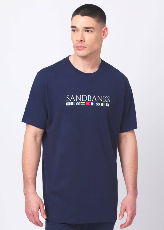 Sandbanks Signal Print T-Shirt - Navy - Sandbanks