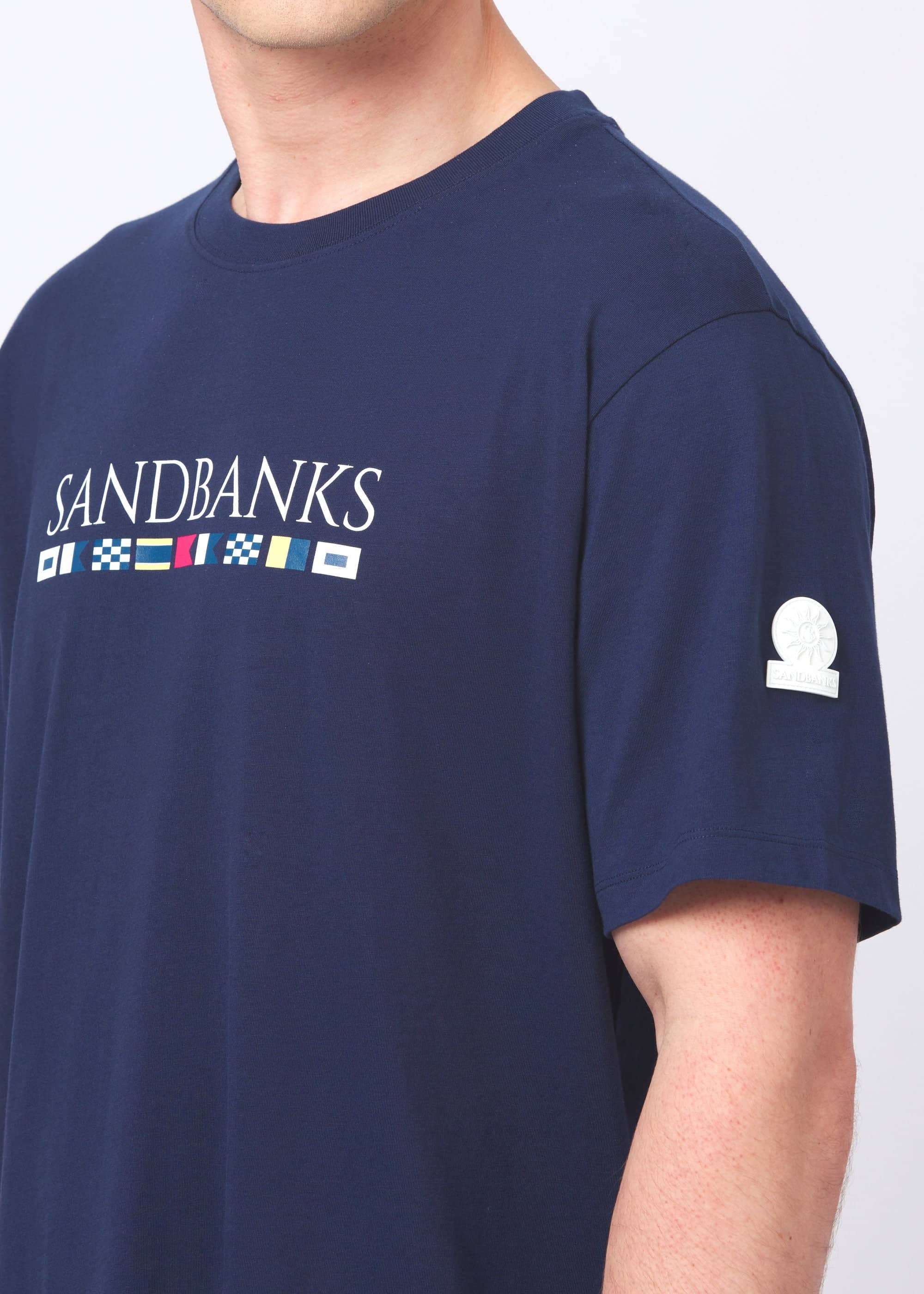 Sandbanks Signal Print T-Shirt - Navy - Sandbanks