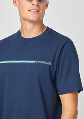 Sandbanks Tri-colour Stripe T-Shirt - Navy