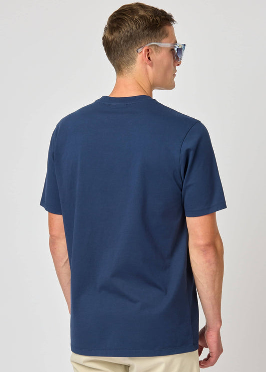 Sandbanks Tri-colour Stripe T-Shirt - Navy