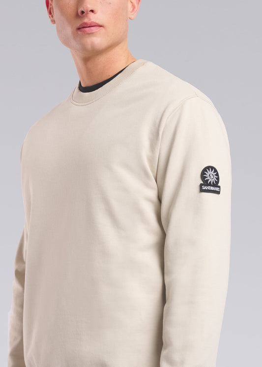 Sandbanks Badge Logo Sweatshirt - Stone