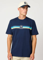 Sandbanks Tri-colour Logo T-Shirt - Navy