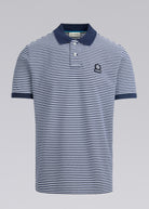 Sandbanks Badge Logo Stripe Polo Shirt - Navy - Sandbanks