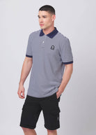 Sandbanks Badge Logo Stripe Polo Shirt - Navy - Sandbanks