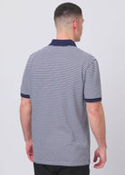 Sandbanks Badge Logo Stripe Polo Shirt - Navy - Sandbanks