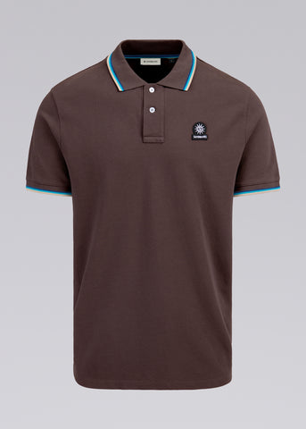 Sandbanks Badge Logo Polo Shirt - Walnut Brown