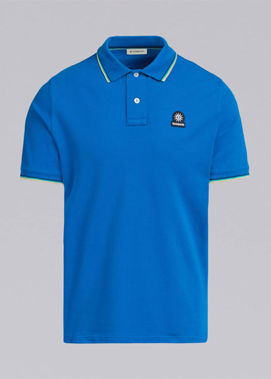 Sandbanks Badge Logo Polo Shirt - Nautical Blue