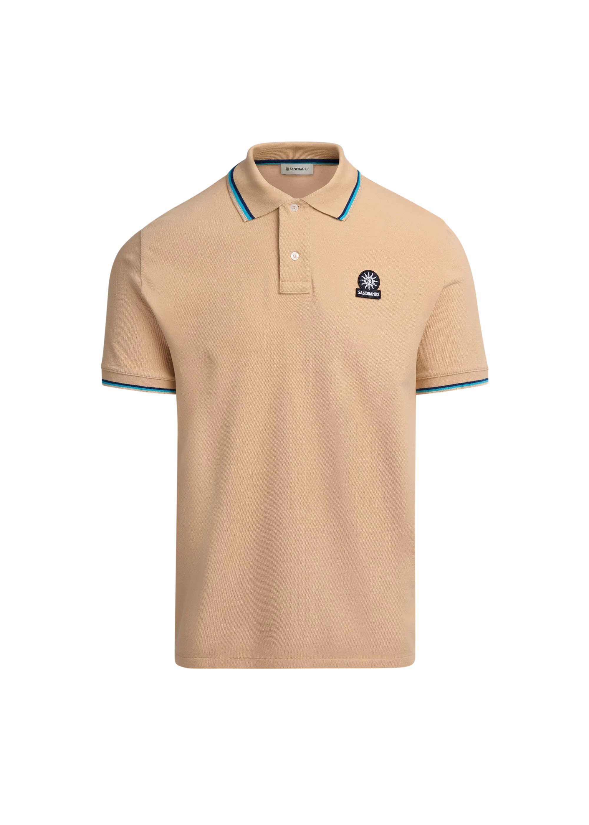Sandbanks Badge Logo Polo Shirt sand