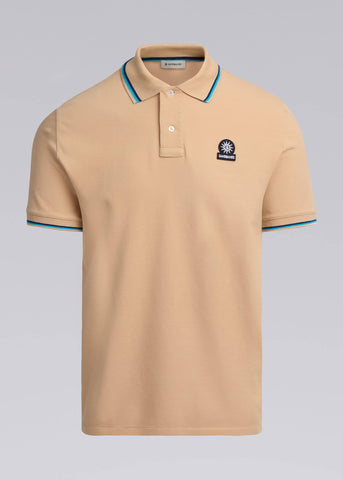 Sandbanks Badge Logo Polo Shirt - Sand - Sandbanks