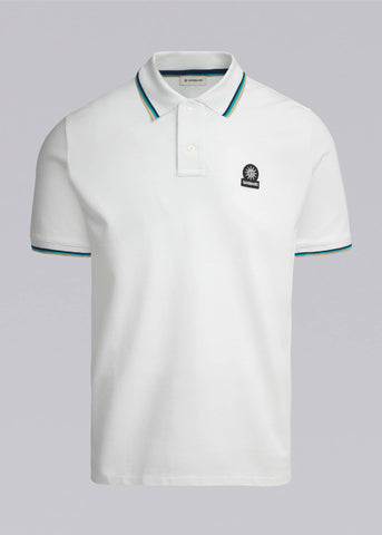 Sandbanks Badge Logo Polo Shirt - White - Sandbanks