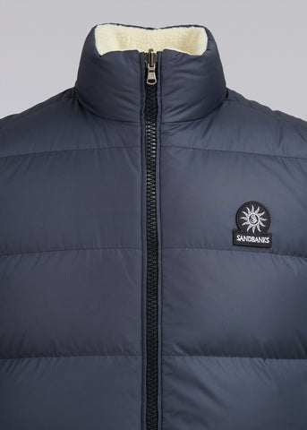 Sandbanks Tundra Polartec® Shearling Reversible Gilet - Navy/Shearling