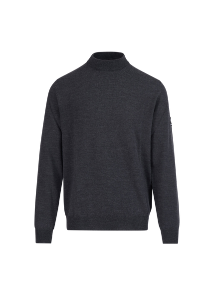 Sandbanks Turtle Neck Merino Wool Jumper - Anthracite