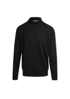 Black turtleneck sweater on a white background