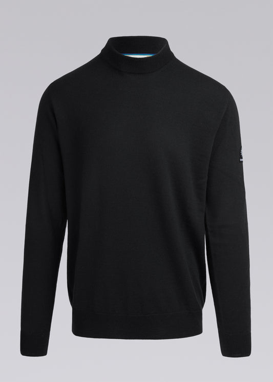 Sandbanks Turtle Neck Merino Wool Jumper - Black