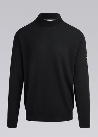 Sandbanks Turtle Neck Merino Wool Jumper - Black