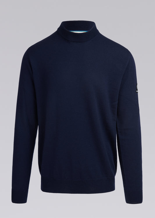 Sandbanks Turtle Neck Merino Wool Jumper - Navy