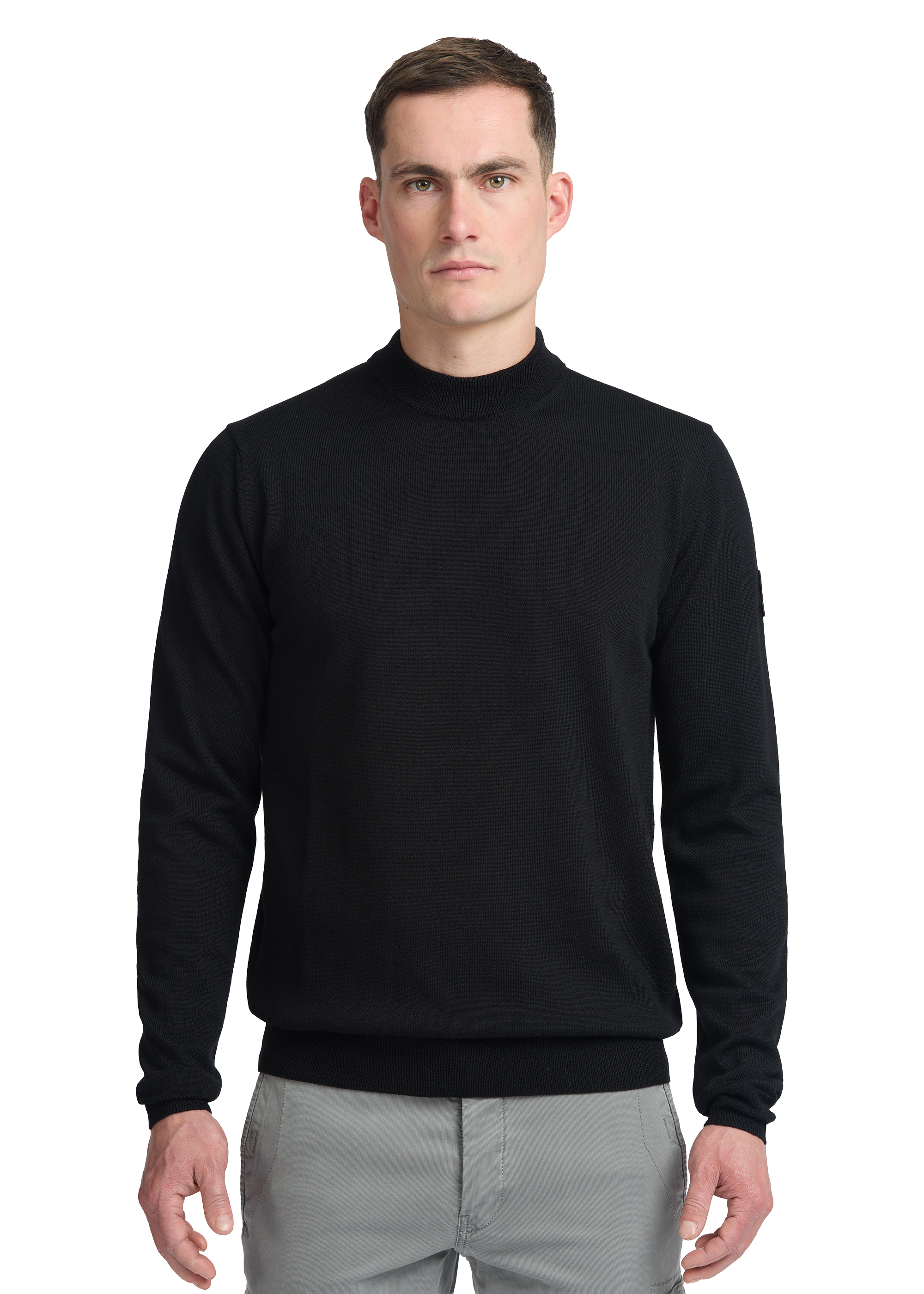 Sandbanks Turtle Neck Merino Wool Jumper - Black