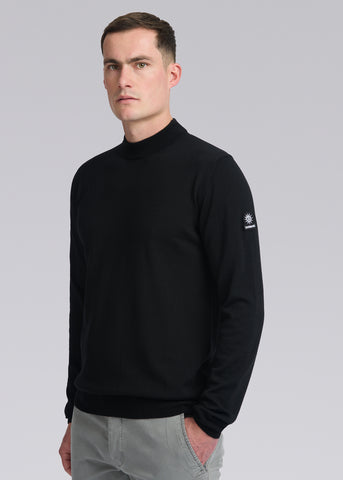 Sandbanks Turtle Neck Merino Wool Jumper - Black