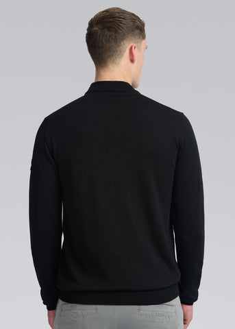 Sandbanks Turtle Neck Merino Wool Jumper - Black