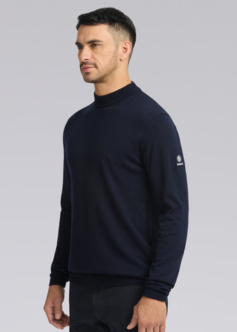 Sandbanks Turtle Neck Merino Wool Jumper - Navy