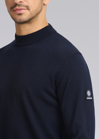 Sandbanks Turtle Neck Merino Wool Jumper - Navy