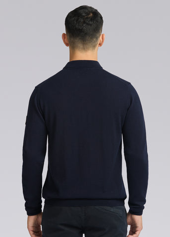 Sandbanks Turtle Neck Merino Wool Jumper - Navy