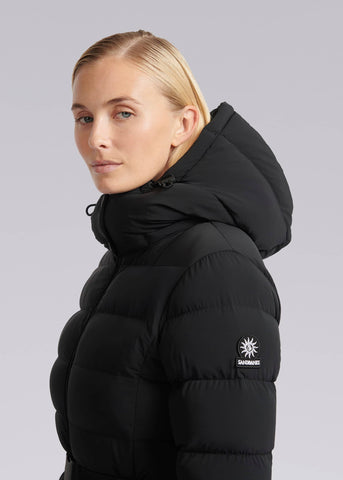 Sandbanks Dune Belted Mid Puffer - Black