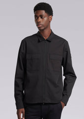 Sandbanks Gabardine Zip Overshirt - Black