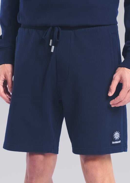 Sandbanks Badge Logo Sweat Shorts - Navy
